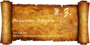 Meissner Zdenka névjegykártya